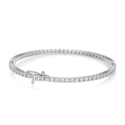 2.8 CTW Round Cut Moissanite Silver Tennis Bracelet