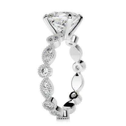 Princess Cut Moissanite Silver Engagement Ring