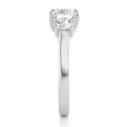 1.90 Ct Round Cut Lab Grown Diamond Three Stone Engagement Ring