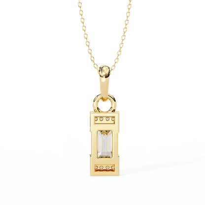 Emerald Cut Lab Grown Diamond Gold Pendant