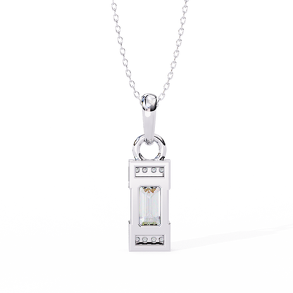 Emerald Cut Lab Grown Diamond Gold Pendant