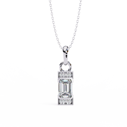 Emerald Cut Lab Grown Diamond Gold Pendant