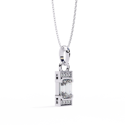 Emerald Cut Lab Grown Diamond Gold Pendant