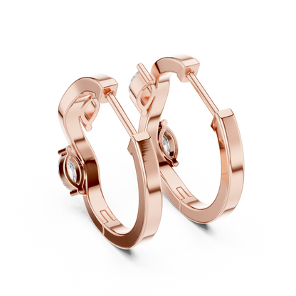 Marquise Lab Grown Diamond Bypass Wave Hoop Earrings