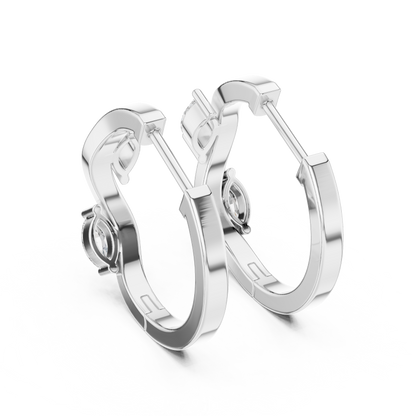 Marquise Lab Grown Diamond Bypass Wave Hoop Earrings