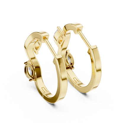 Marquise Lab Grown Diamond Bypass Wave Hoop Earrings