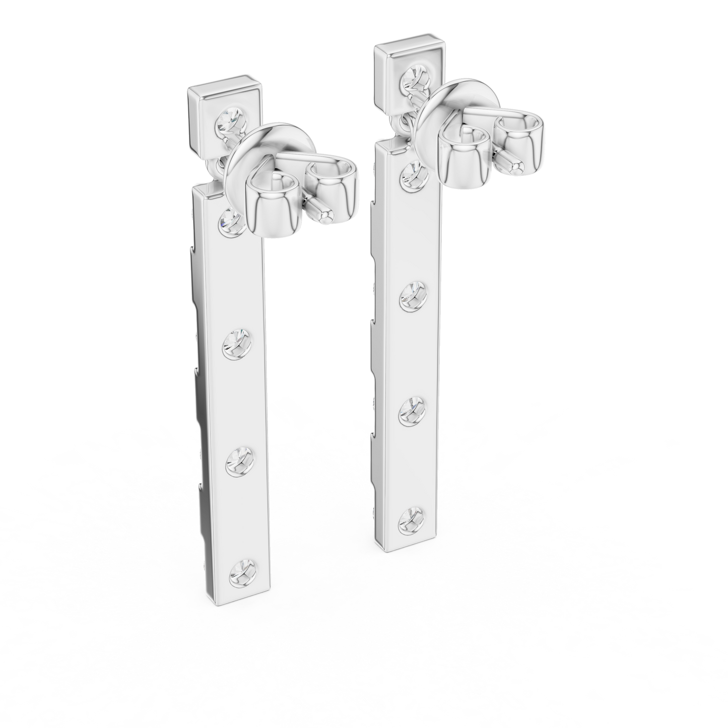 Round Lab Grown Diamond Linear Drop Earrings