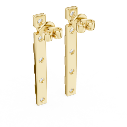 Round Lab Grown Diamond Linear Drop Earrings