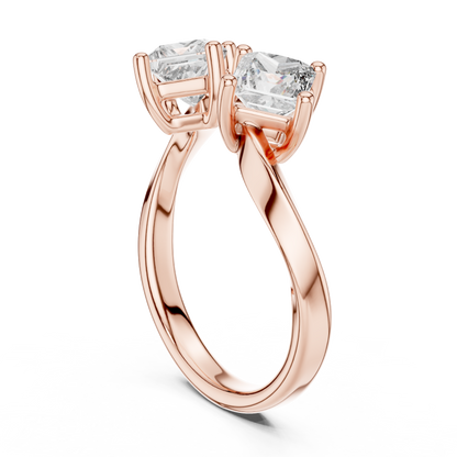 Princess Toi et Moi Lab Grown Diamond Ring