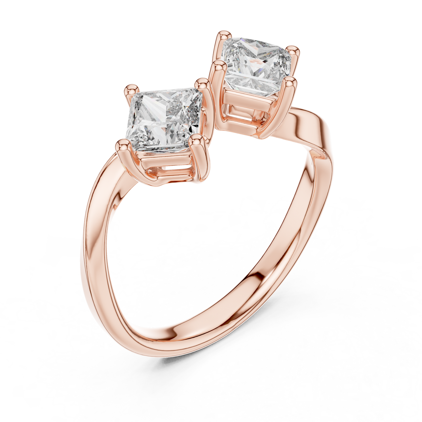 Princess Toi et Moi Lab Grown Diamond Ring