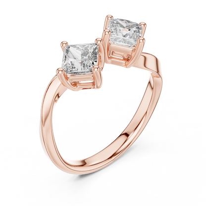 Princess Toi et Moi Lab Grown Diamond Ring