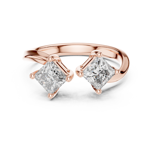 Princess Toi et Moi Lab Grown Diamond Ring