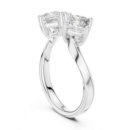 Princess Toi et Moi Lab Grown Diamond Ring