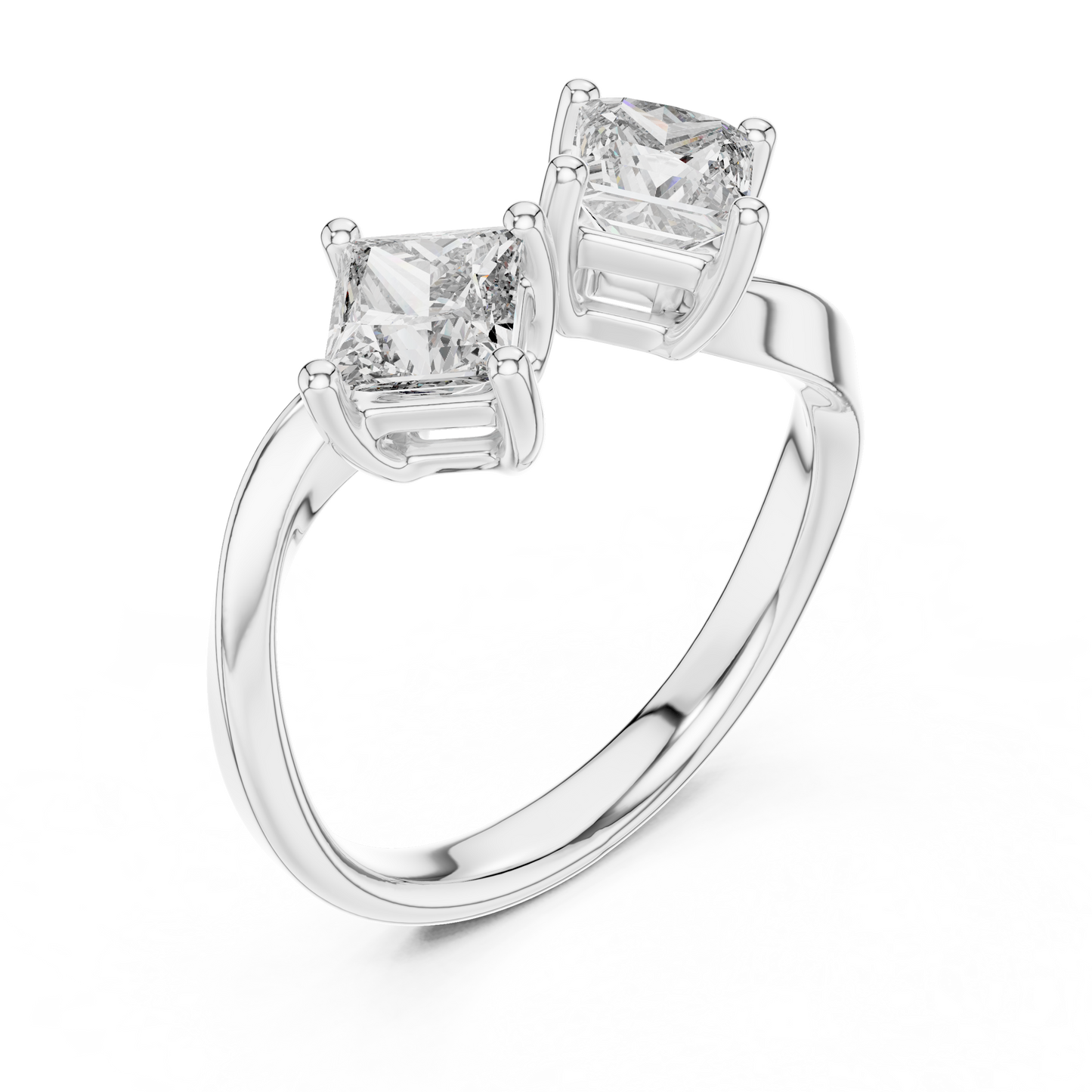 Princess Toi et Moi Lab Grown Diamond Ring
