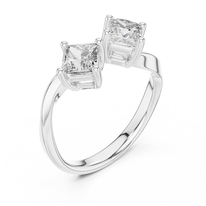Princess Toi et Moi Lab Grown Diamond Ring