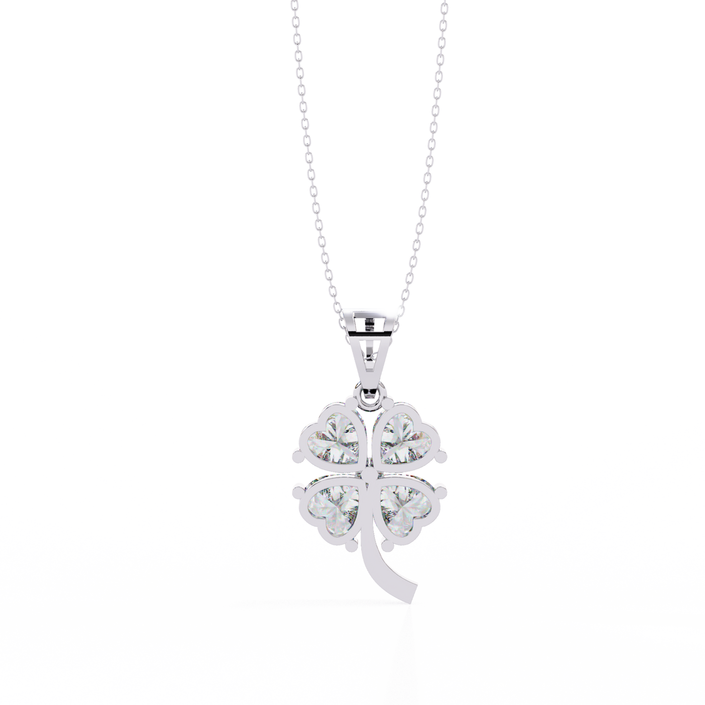 Heart Shape Cut Lab Grown Diamond Four Stone Pendant