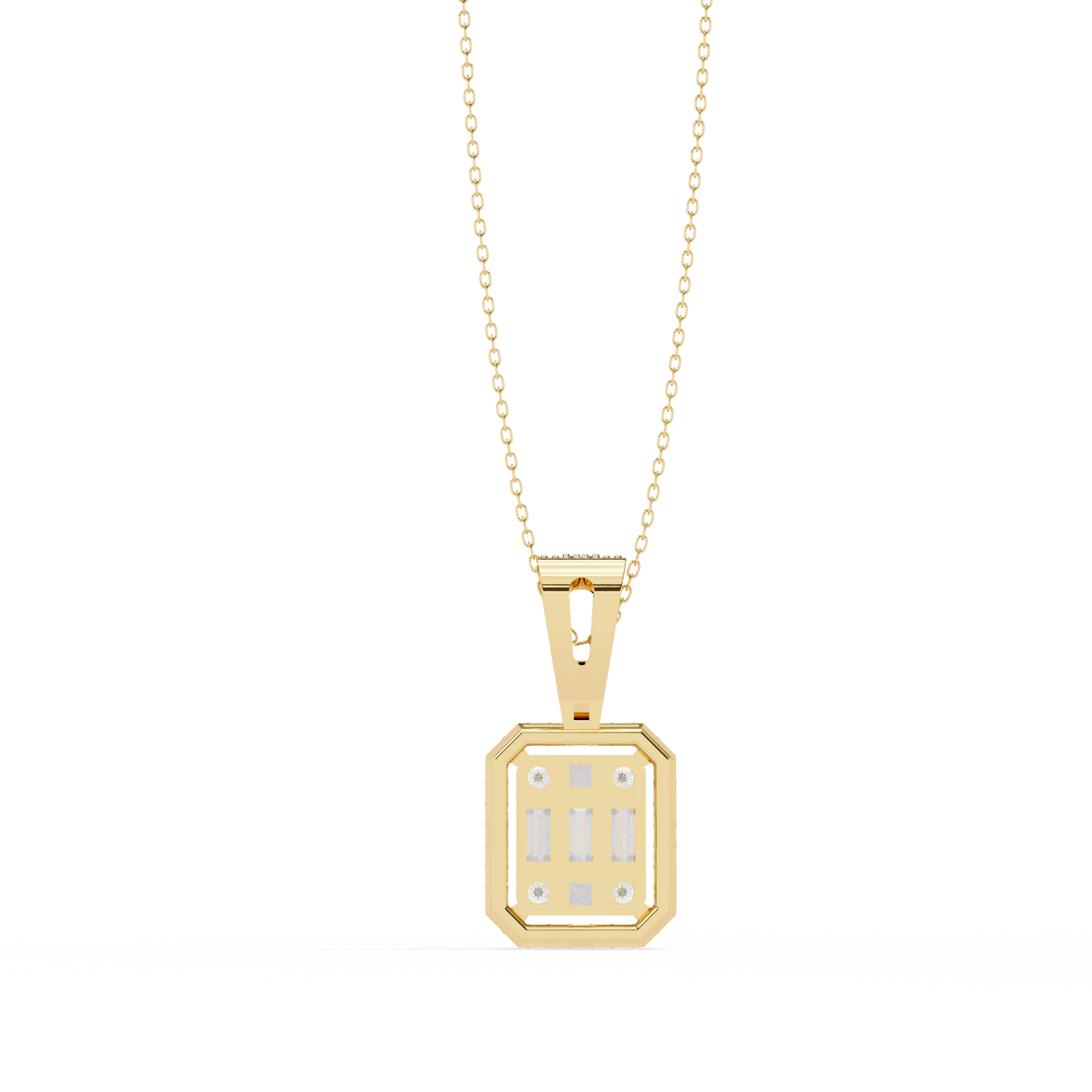 Gold Lab Grown Diamond Halo Pendant