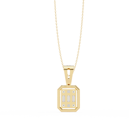 Gold Lab Grown Diamond Halo Pendant