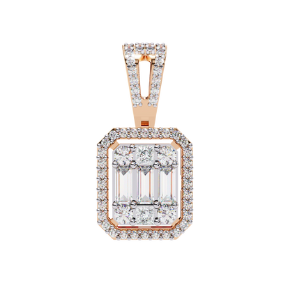 Gold Lab Grown Diamond Halo Pendant