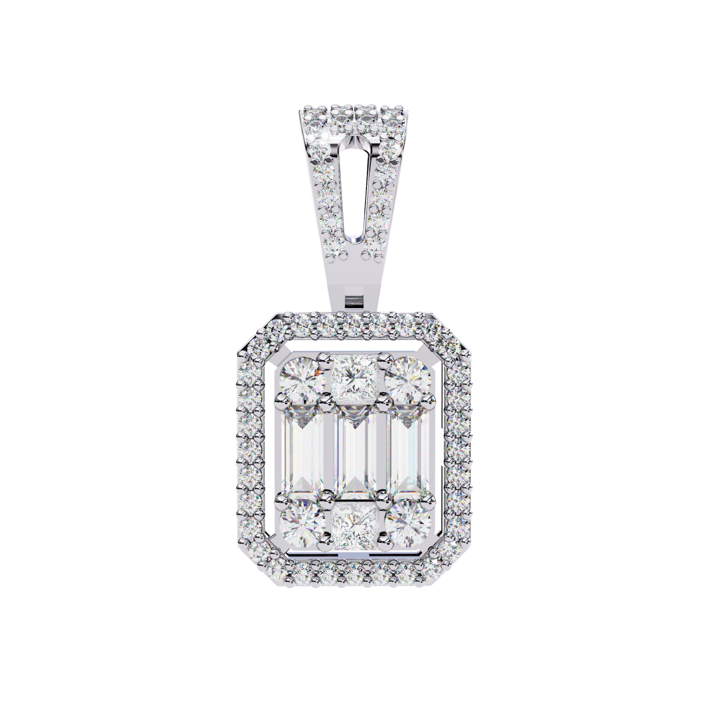 Gold Lab Grown Diamond Halo Pendant