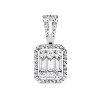 Gold Lab Grown Diamond Halo Pendant