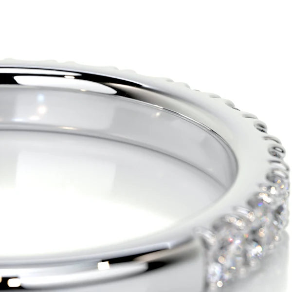 0.44 CTW Round Cut Moissanite Silver Wedding Band