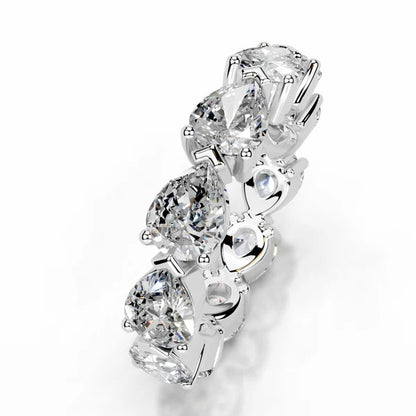 4.55 CTW Round Cut Moissanite Silver Wedding Band