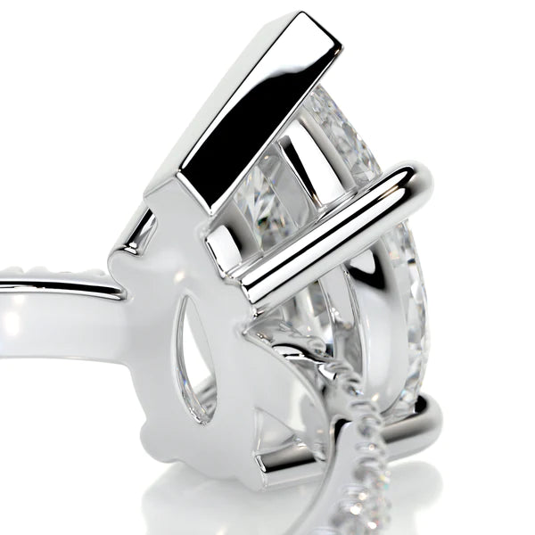 1.5 Ct Pear Cut Moissanite Silver Half Eternity Set Engagement Ring
