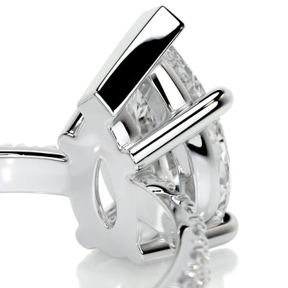 1.5 Ct Pear Cut Moissanite Silver Half Eternity Set Engagement Ring