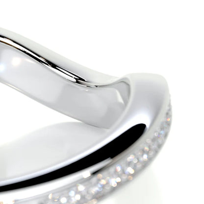 0.39 CTW Round Cut Moissanite Silver Half Eternity Set Wedding Band
