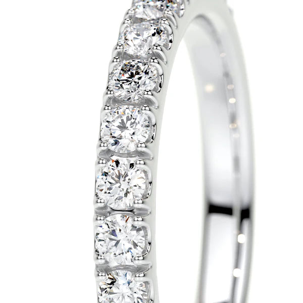 0.31 CTW Round Cut Moissanite Silver Half Eternity Wedding Band