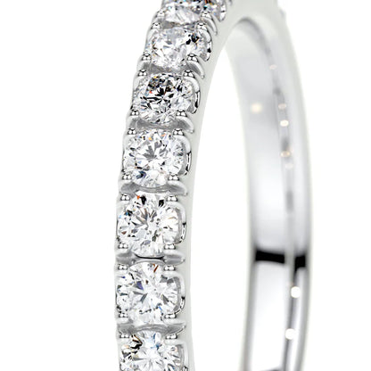 0.31 CTW Round Cut Moissanite Silver Half Eternity Wedding Band