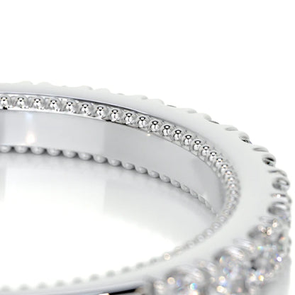 0.52 CTW Round Cut Moissanite Silver Half Eternity Set Wedding Band