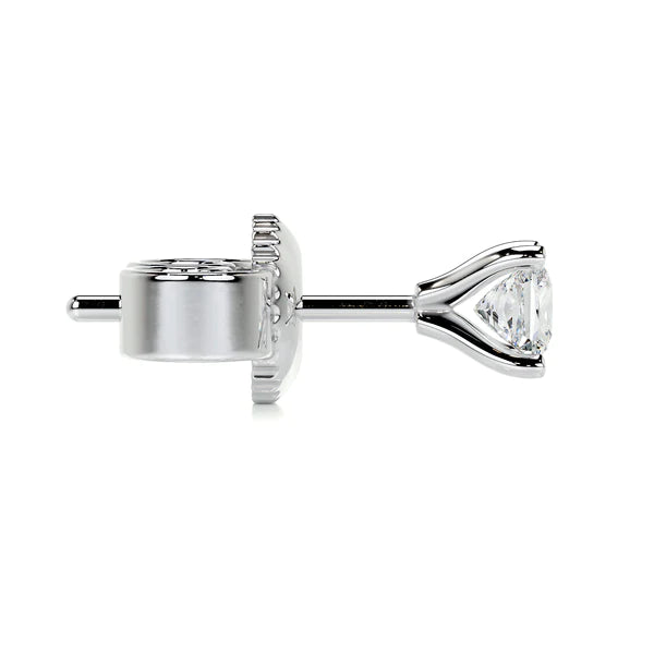 Princess Cut Moissanite Silver Earring