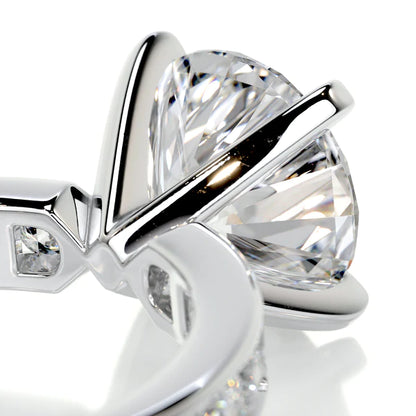 Round Cut Moissanite Channel Set Silver Engagement Ring