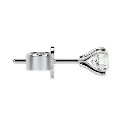 Round Cut Moissanite Silver Earring