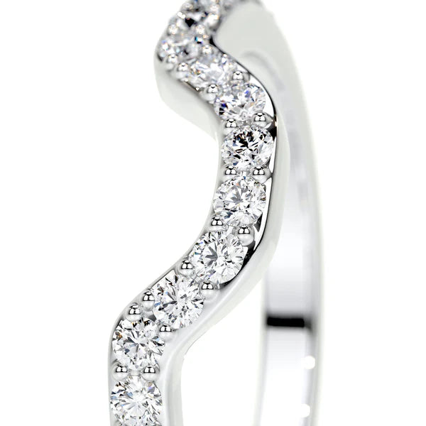 0.25 CTW Round Cut Moissanite Silver Wedding Band