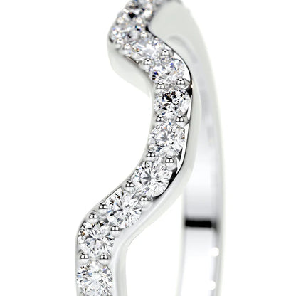 0.25 CTW Round Cut Moissanite Silver Wedding Band