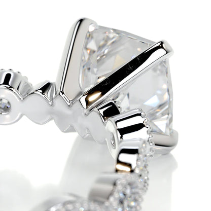 Princess Cut Moissanite Silver Engagement Ring