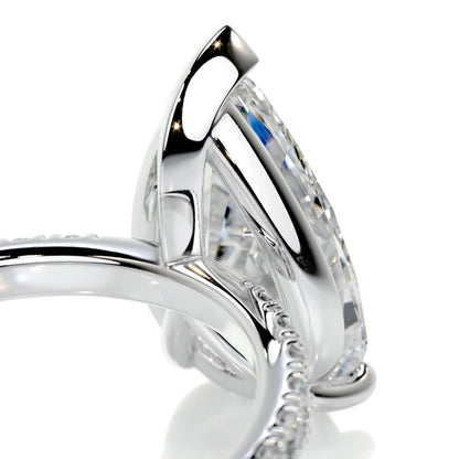 5.0 Ct Pear Cut Moissanite Silver Half Eternity Set Engagement Ring