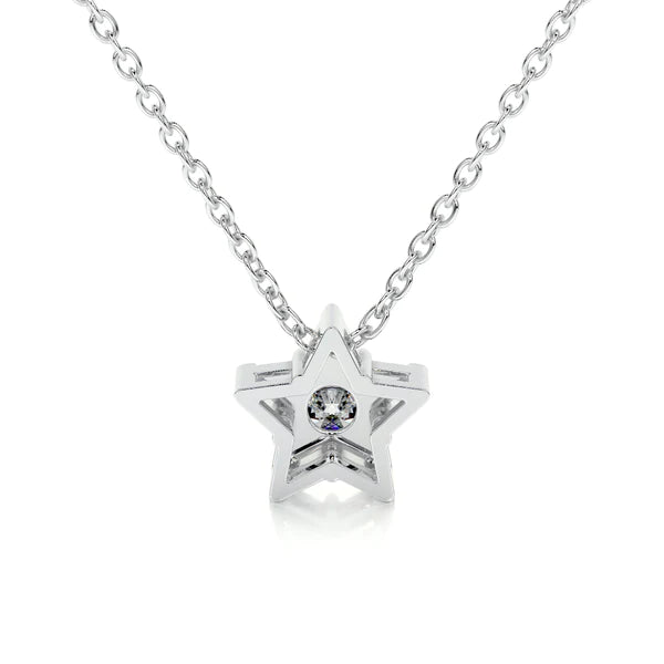 0.5 CT Round Cut Moissanite Silver Pendant in Halo Setting