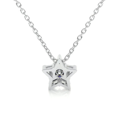 0.5 CT Round Cut Moissanite Silver Pendant in Halo Setting