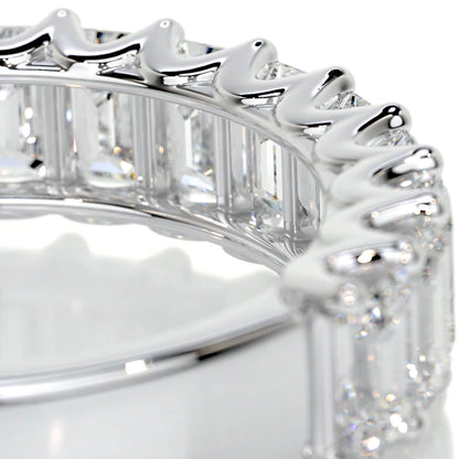 2.5 CTW Emerald Cut Moissanite Silver Half Eternity Set Wedding Band