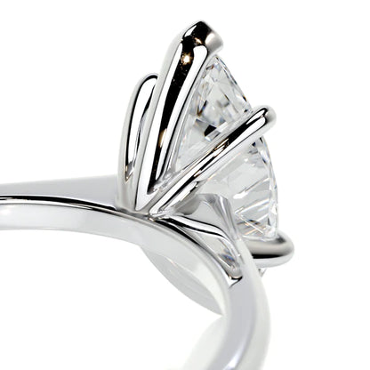 Marquise Cut Moissanite Six Prong Set Silver Solitaire Engagement Ring