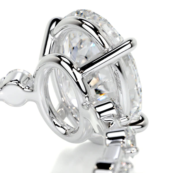 3.15 Ct Oval Cut Moissanite Silver Engagement Ring