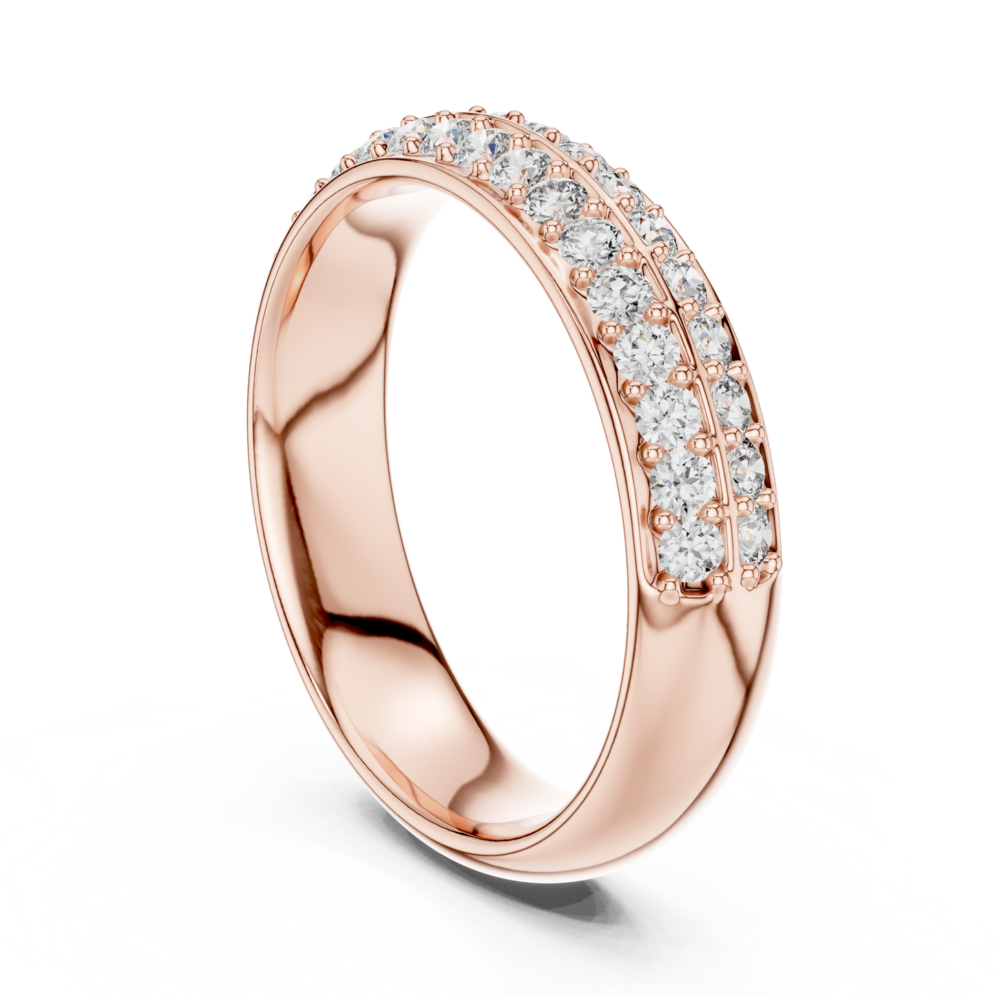 Double Row Lab Grown Diamond Wedding Ring