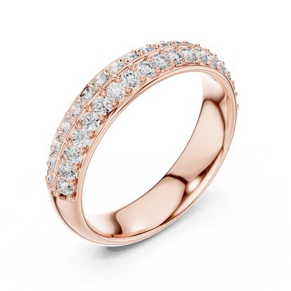 Double Row Lab Grown Diamond Wedding Ring
