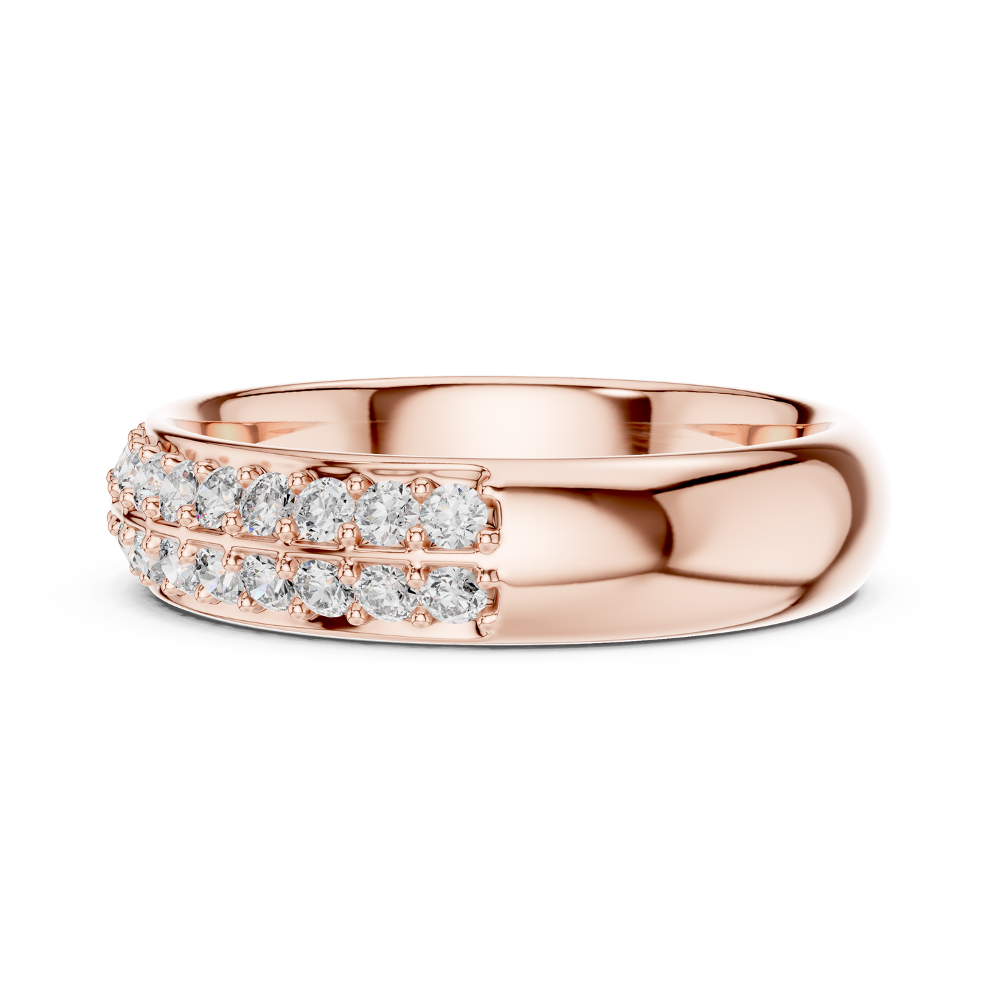 Double Row Lab Grown Diamond Wedding Ring