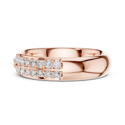 Double Row Lab Grown Diamond Wedding Ring
