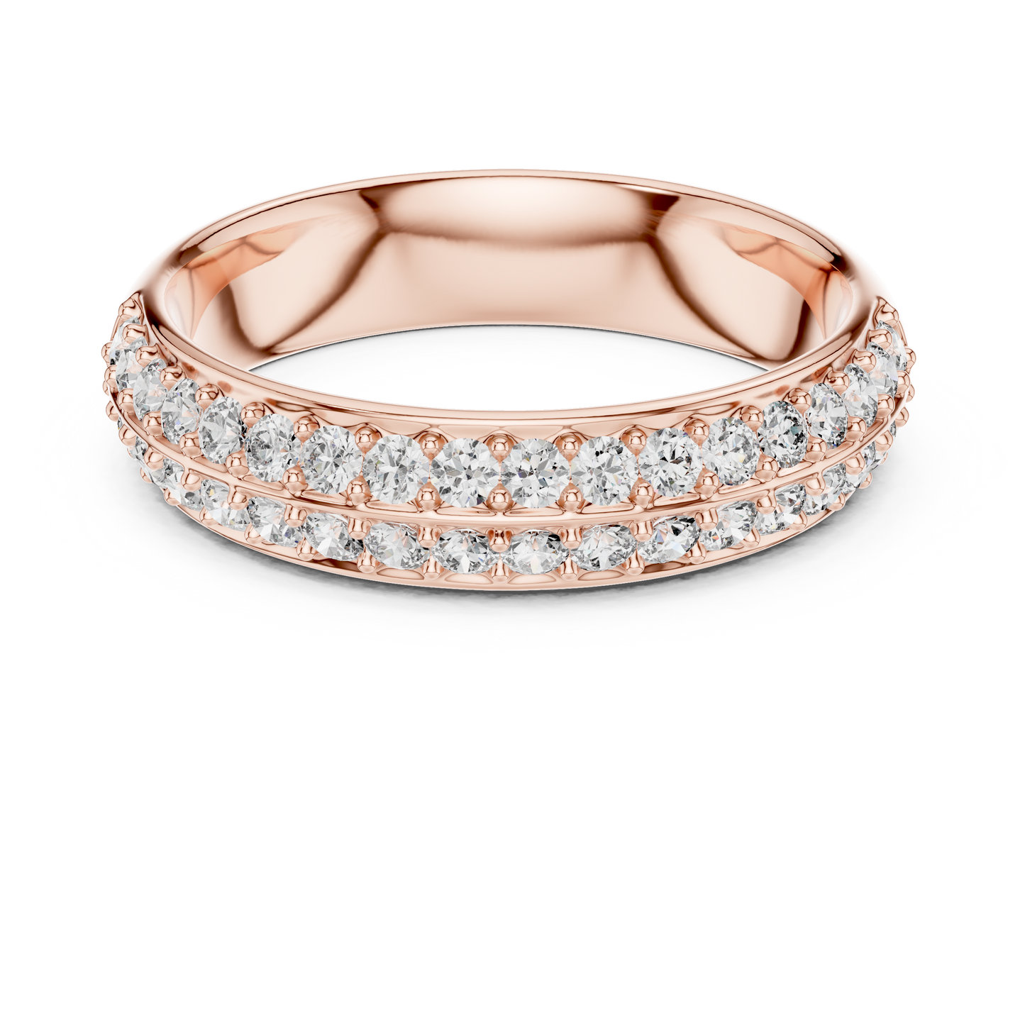 Double Row Lab Grown Diamond Wedding Ring